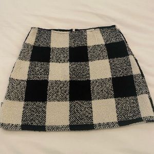 Tweed plaid skirt